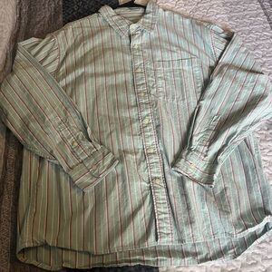 American Eagle Outfitters Mint and Red Striped Shirt